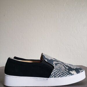 Vionic Midi Slip-On Leather Natural Snakeprint Sneaker Shoe Black Size Women's 9